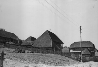 Oraovica (Dvor na Uni) - Ambijent drvenih kuća s kosim krovo