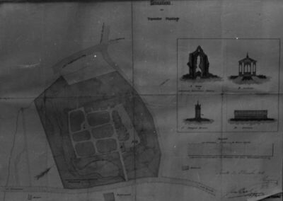 Topusko - Muzejska zbirka - Plan parka iz sredine 19. stolje