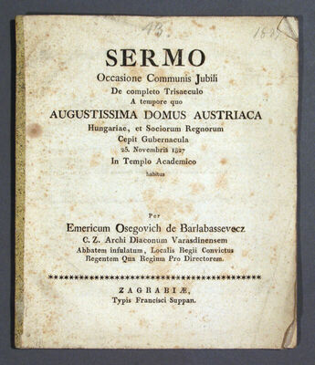 Sermo Occasione Communis Jubili De Completo Trisaeculo a Tem