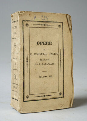 Opere di C. Cornelio Tacito... Volume 3. Milano, per G. Truf