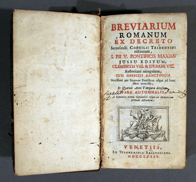 Breviarium Romanum ex decreto .....Venetiis, Typographia Bal