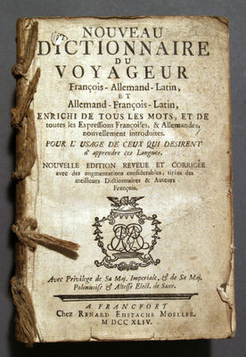Nouveau dictionaire du voyager Francois-Allemand-Latin et Al