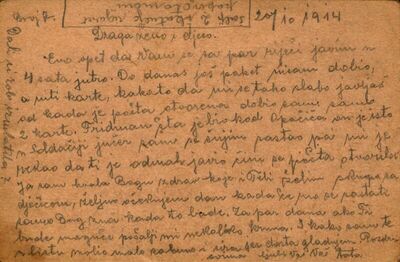 2. pismo od 20. listopada 1914.