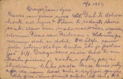2. pismo od 12. rujna 1914.