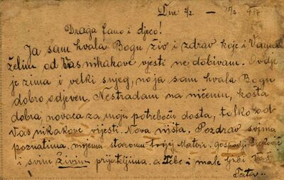 Pismo od 2. do 15. veljače 1917.