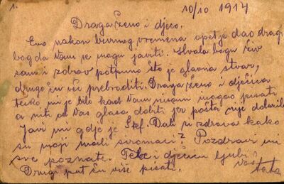 Pismo od 10. listopada 1914.