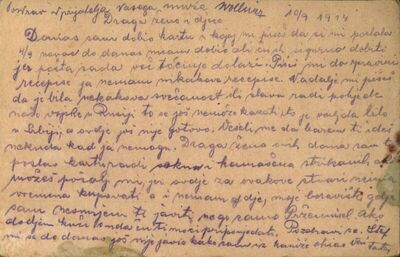 Pismo od 10. rujna 1914.