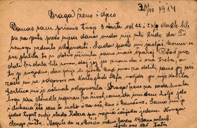 Pismo od 30. listopada 1914.