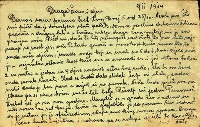 Pismo od 2. studenoga 1914.