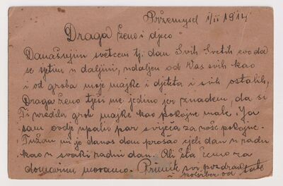 Pismo od 1. studenoga 1914.