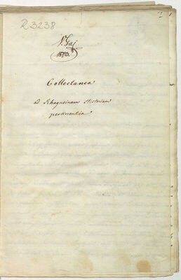 Collectanea ad Rhagusinam historiam pertinentia