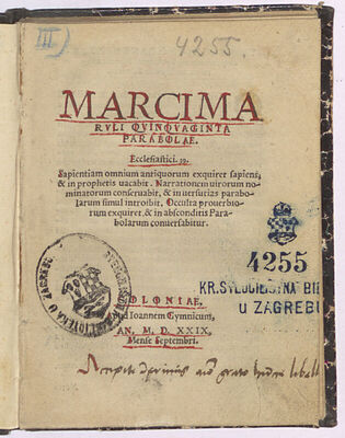 Marci Maruli Quinquaginta parabolae