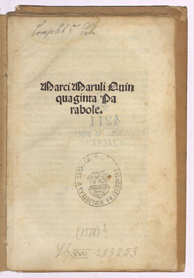 Marci Maruli Quinquaginta parabole