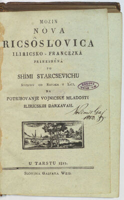 Nova ricsoslovica iliricsko - francezka, prineshena po Shimi