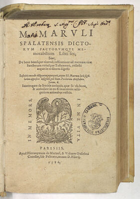 M. Maruli Spalatensis Dictorum factorumque memorabilium libr