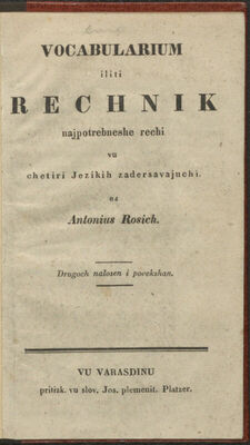 Vocabularium iliti rechnik najpotrebneshe rechi vu chetiri j