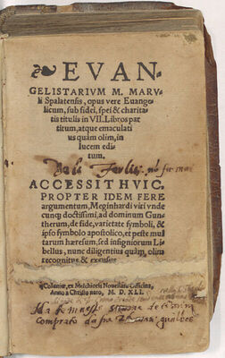 Evangelistarium M. Maruli Spalatensis, opus vere evangelicum