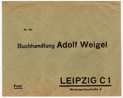 n die Buchhandlung Adolf Weigel LEIPZIG