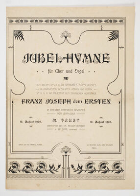 Jubel-Hymne fur Chor und Orgel...18. august 1900... Bjelovar