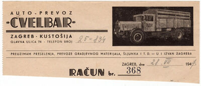 auto-prevoz 'CVELBAR' Zagreb-Kustošija
