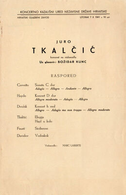 Juro TKALČIĆ koncerat za violoncellu