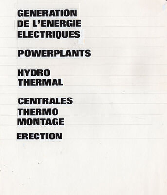 Generation de l'energie electrifiques