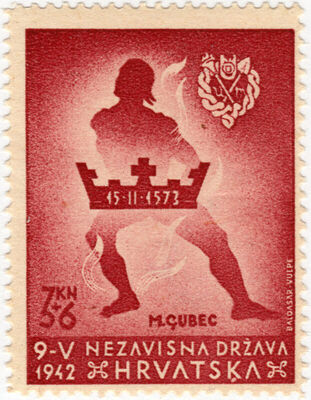 Poštanska marka Matija Gubec (3+6 kn)
