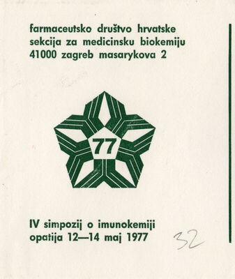 IV simpozij o imunokemiji, Opatija 1977