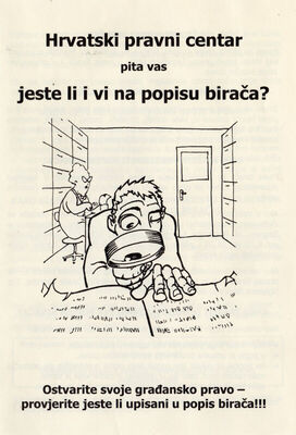 Hrvatski pravni centar pita vas jeste li i vi na popisu bira