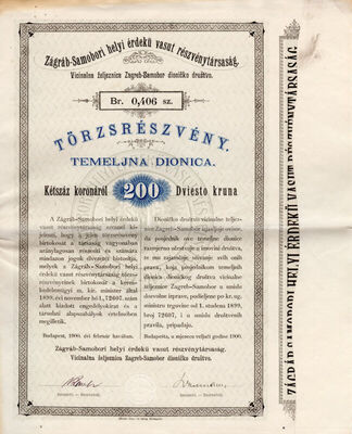 Vicinalna željeznica Zagreb - Samobor dioničko društvo
