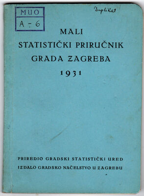 Mali statistički priručnik grada Zagreba 1932
