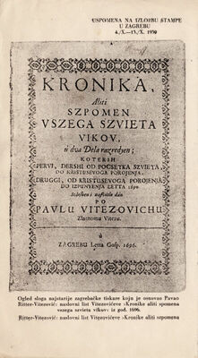 KRONIKA Aliti Szpomen vszega szvieta