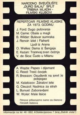 Repertoar filmske klasike za 1973. godinu