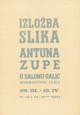 Izložba slika Antuna Zupe