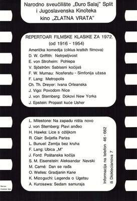 Repertoar filmske klasike za 1972