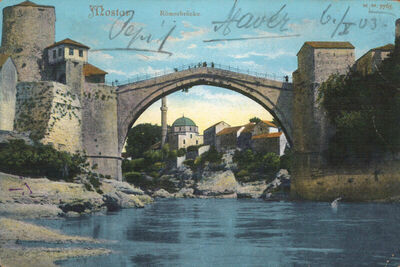 BiH - Mostar; Panorama s mostom