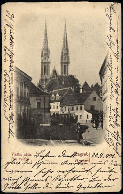 Zagreb - Vlaška ulica s pogledom na katedralu