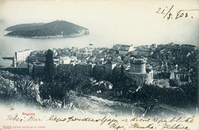 Dubrovnik - Pogled sa Srđa prema Minčeti