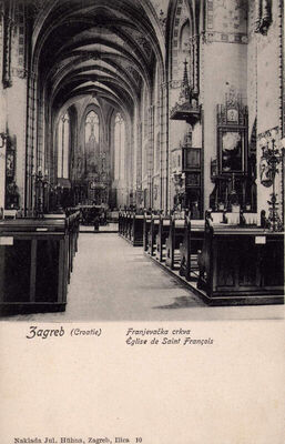Zagreb - Unutrašnjost crkve Sv. Franje