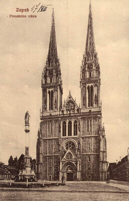 Zagreb - Pročelje katedrale