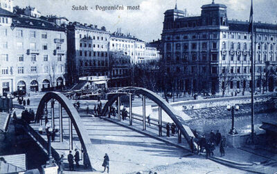 Sušak (Rijeka) - Pogranični most i hotel Kontinental