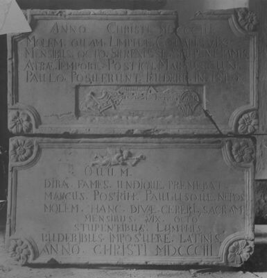 Sisak - Natpis Poštićev iz 1803. godine