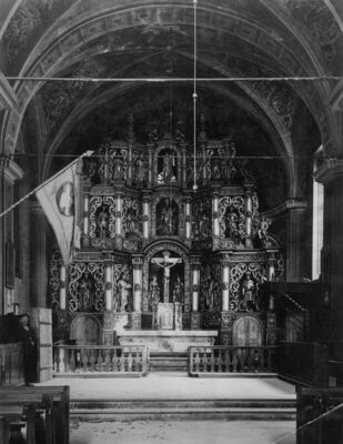 Sisak - Glavni oltar Sv. Križa u župnoj crkvi; barok, rađeno