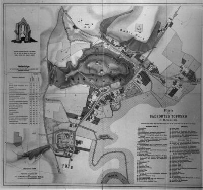 Topusko - Katastarski plan u mjerilu 1 : 2500; presnimljeno 