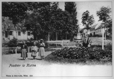Kutina - Kameno raspelo koje je 1899. godine usred Kutine na