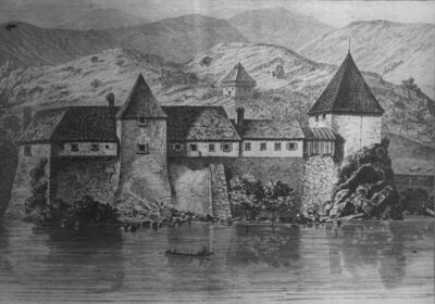 Hrvatska Kostajnica - Stari grad - Slika starog grada iz 19.