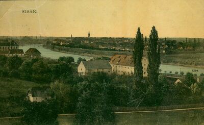 Sisak - Veduta grada uz rijeku Kupu
