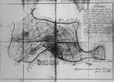 Sisak - Nacrt gruntovni iz 1829. godine, geometra Joannesa F