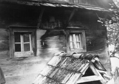 Osekovo (Popovača) - Drvena kuća pročelju; kbr. 172, detalj: