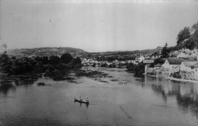 Hrvatska Kostajnica - Panorama mjesta na Uni; izrada Poduzeć
